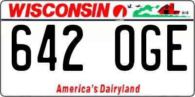 WI license plate 642OGE