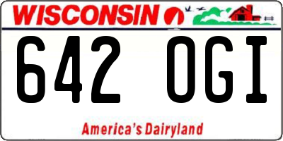 WI license plate 642OGI