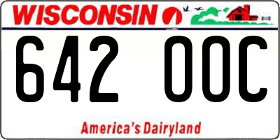 WI license plate 642OOC