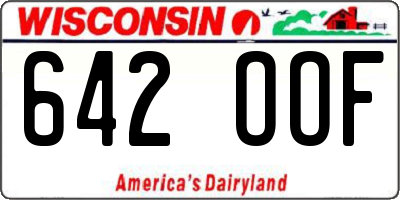 WI license plate 642OOF