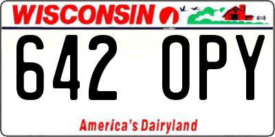 WI license plate 642OPY