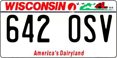 WI license plate 642OSV