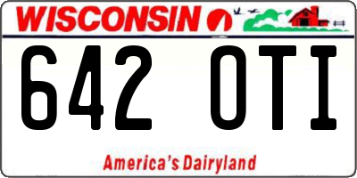 WI license plate 642OTI
