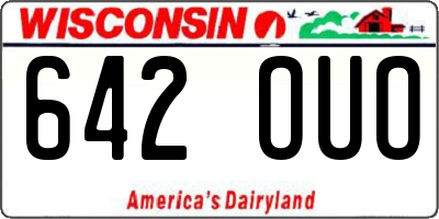 WI license plate 642OUO