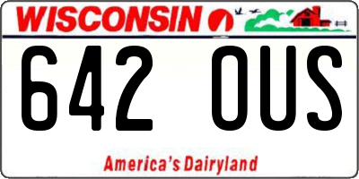 WI license plate 642OUS