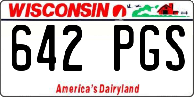 WI license plate 642PGS