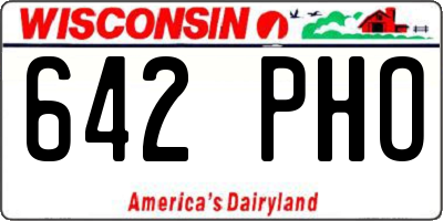 WI license plate 642PHO