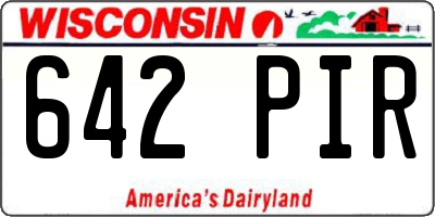 WI license plate 642PIR