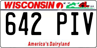 WI license plate 642PIV