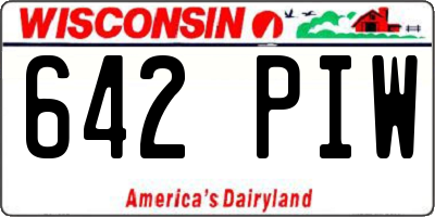 WI license plate 642PIW
