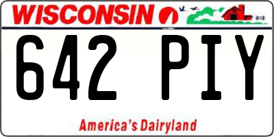 WI license plate 642PIY