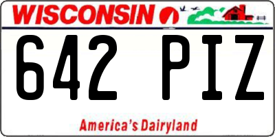 WI license plate 642PIZ