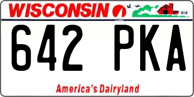WI license plate 642PKA
