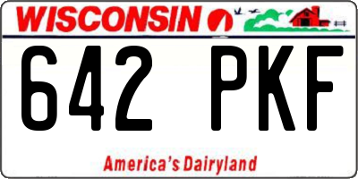 WI license plate 642PKF
