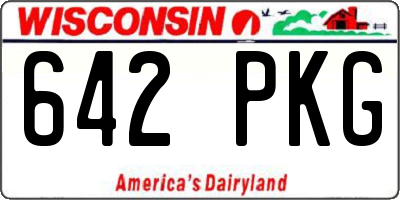 WI license plate 642PKG