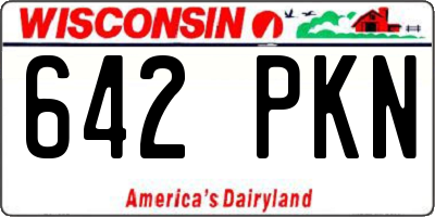 WI license plate 642PKN