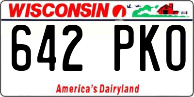 WI license plate 642PKO