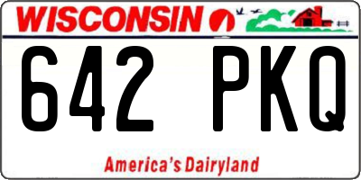 WI license plate 642PKQ