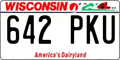 WI license plate 642PKU