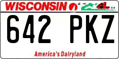 WI license plate 642PKZ