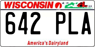 WI license plate 642PLA