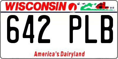 WI license plate 642PLB