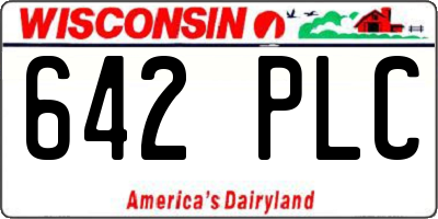 WI license plate 642PLC