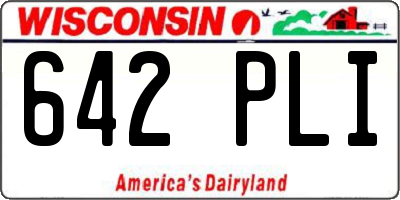 WI license plate 642PLI