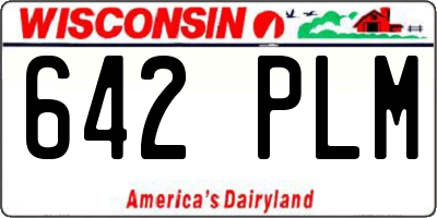 WI license plate 642PLM