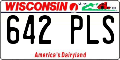 WI license plate 642PLS