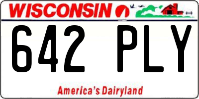 WI license plate 642PLY