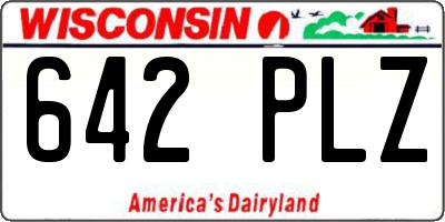 WI license plate 642PLZ