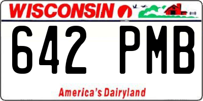 WI license plate 642PMB