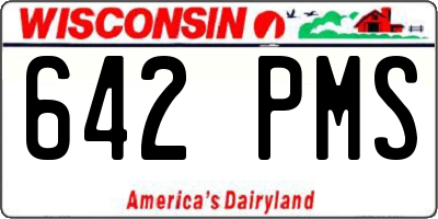 WI license plate 642PMS