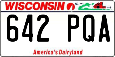 WI license plate 642PQA