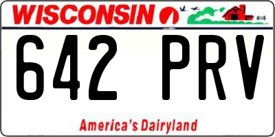 WI license plate 642PRV