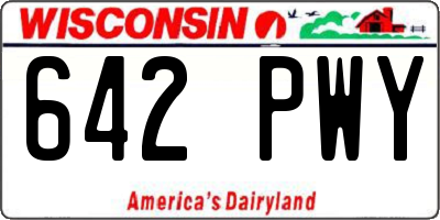 WI license plate 642PWY