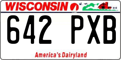 WI license plate 642PXB