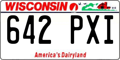 WI license plate 642PXI