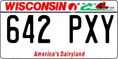 WI license plate 642PXY