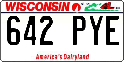 WI license plate 642PYE