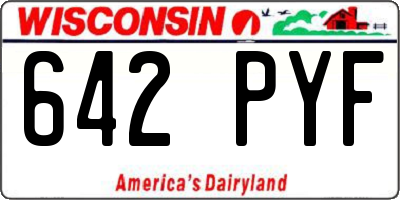 WI license plate 642PYF