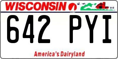 WI license plate 642PYI