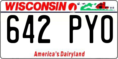WI license plate 642PYO