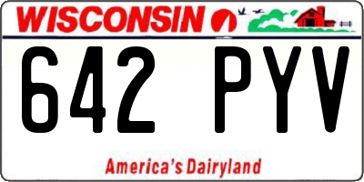 WI license plate 642PYV