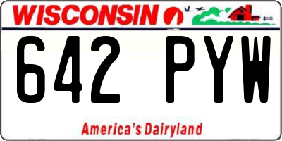 WI license plate 642PYW