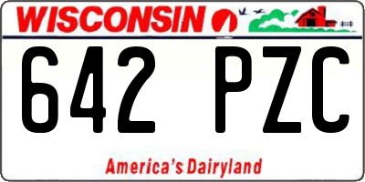 WI license plate 642PZC
