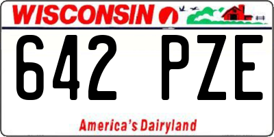 WI license plate 642PZE