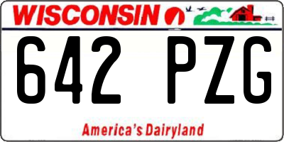 WI license plate 642PZG