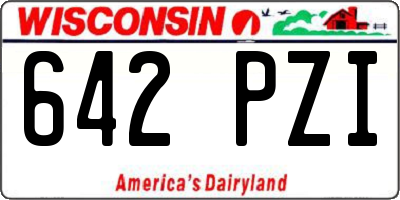 WI license plate 642PZI